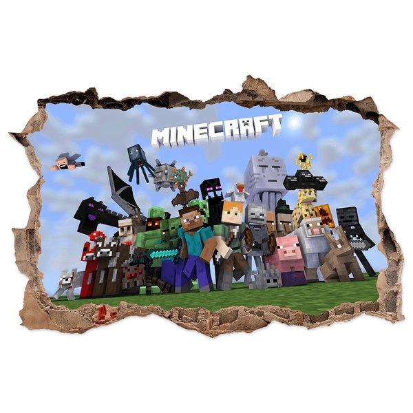 Wall Stickers: Minecraft 3D Hole Characters and Creatures