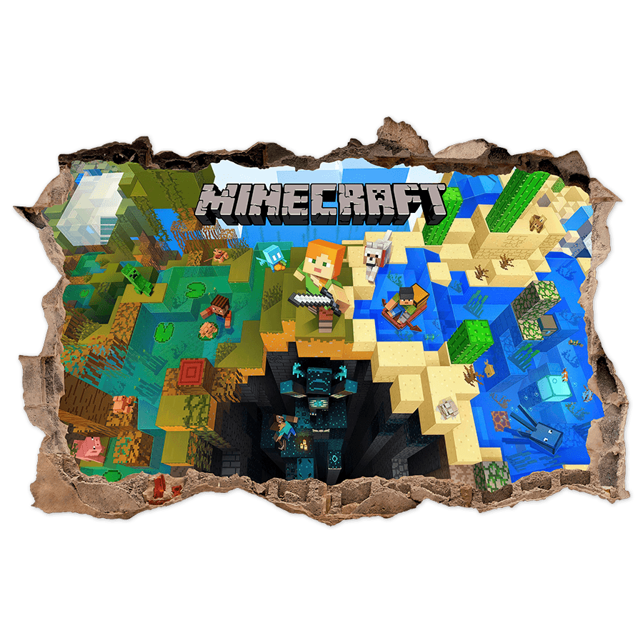 Wall Stickers: Minecraft Wall Hole Biomes and Adventurers