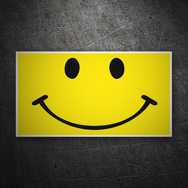 Car & Motorbike Stickers: Smiley rectangular