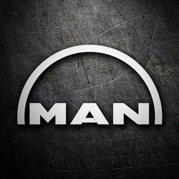 Car & Motorbike Stickers: MAN in Uppercase and Semi-Circular Letters