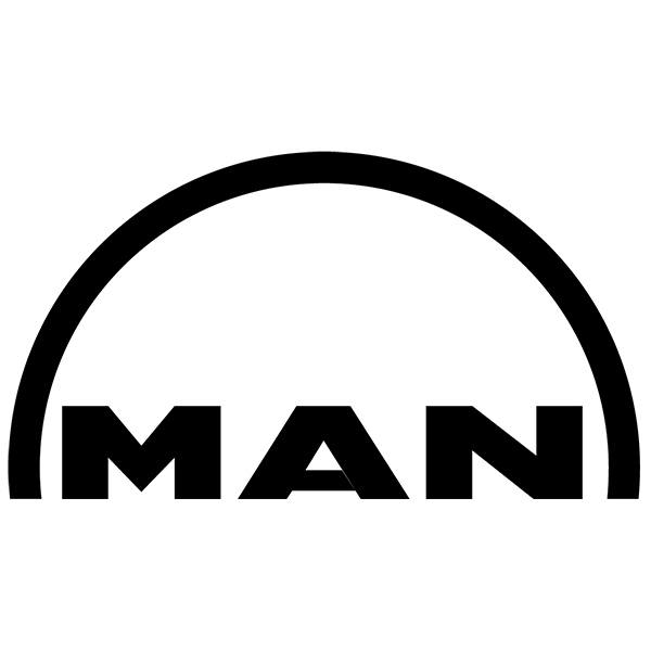 Car & Motorbike Stickers: MAN in Uppercase and Semi-Circular Letters