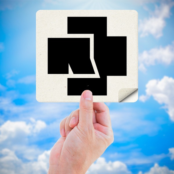 Car & Motorbike Stickers: Rammstein Logo with Abstract Cross