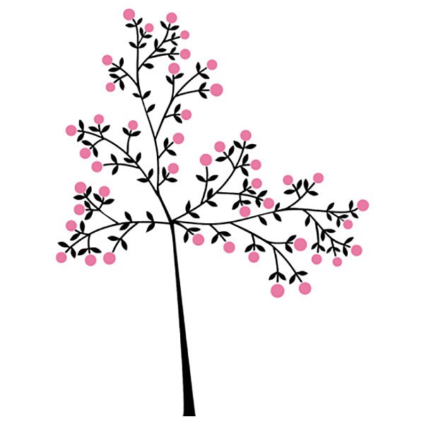 Wall Stickers: Tree branch and its fruits