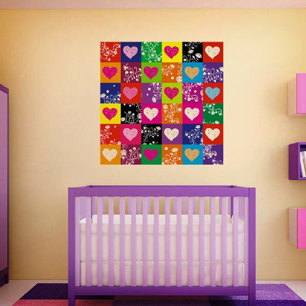 Wall Stickers: colorful hearts 1
