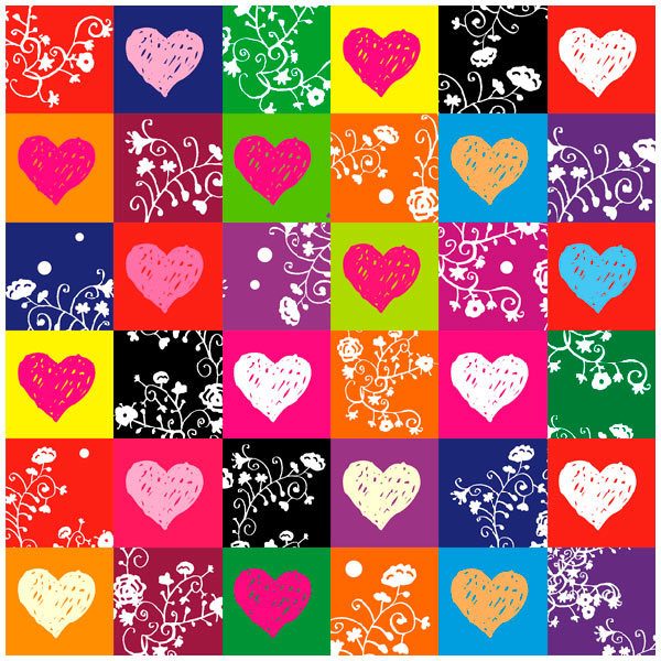 Wall Stickers: colorful hearts