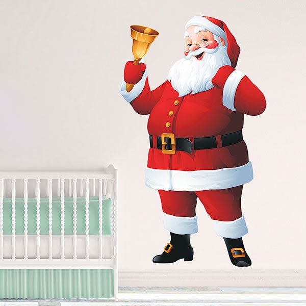 Wall Stickers: Santa Claus with his bell 1