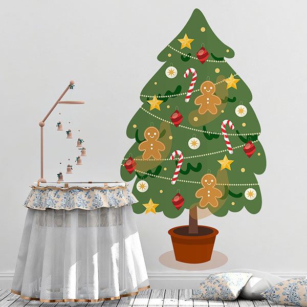 Wall Stickers: Decorated Christmas Tree