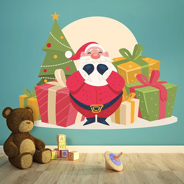 Wall Stickers: Santa Claus with gifts