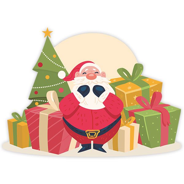 Wall Stickers: Santa Claus with gifts