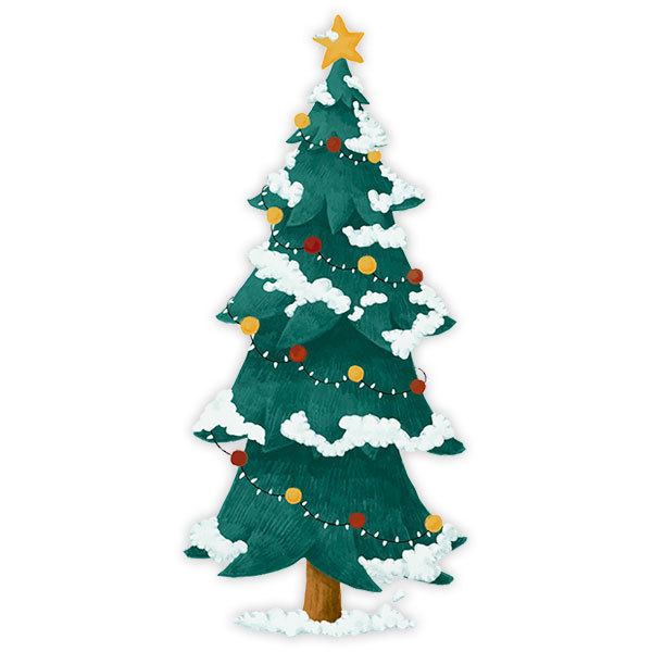 Wall Stickers: Snowy Christmas Spruce