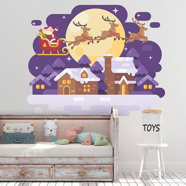 Wall Stickers: Santa Claus and his sleigh