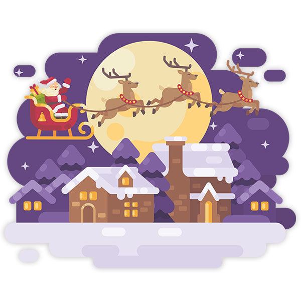 Wall Stickers: Santa Claus and his sleigh