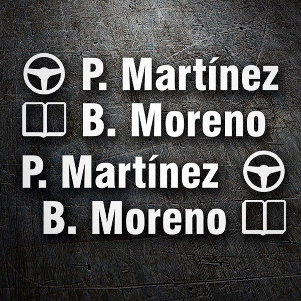 Car & Motorbike Stickers: Name and rally flag