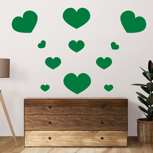 Wall Stickers: Kit 12 Hearts