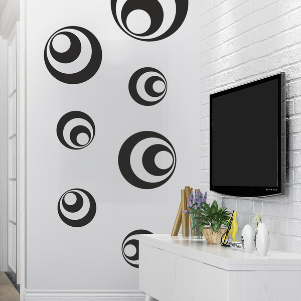 Wall Stickers: Kit 7 Psychedelic Circles