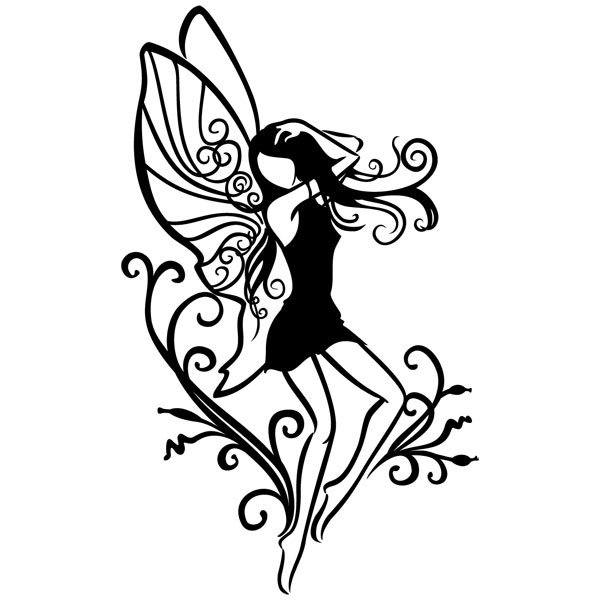 Wall Stickers: Fairy emerging from vegetation