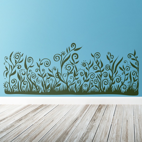 Wall Stickers: Swirly Grass Border