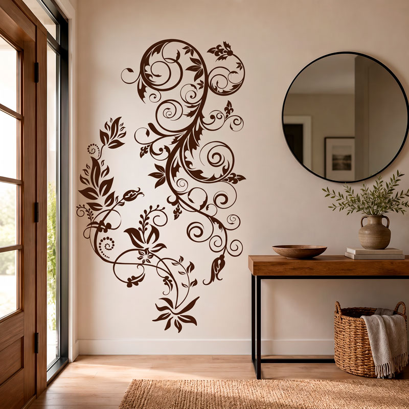 Ornamental Vine Headboard Decal 2/6