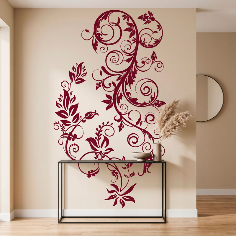 Ornamental Vine Headboard Decal 4/6