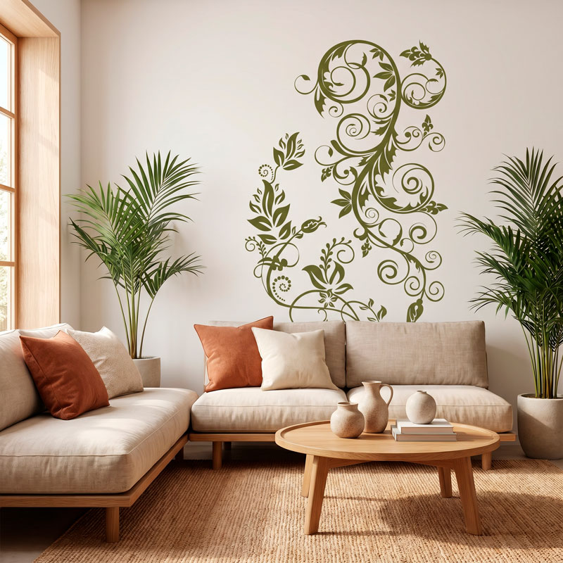 Ornamental Vine Headboard Decal 6/6