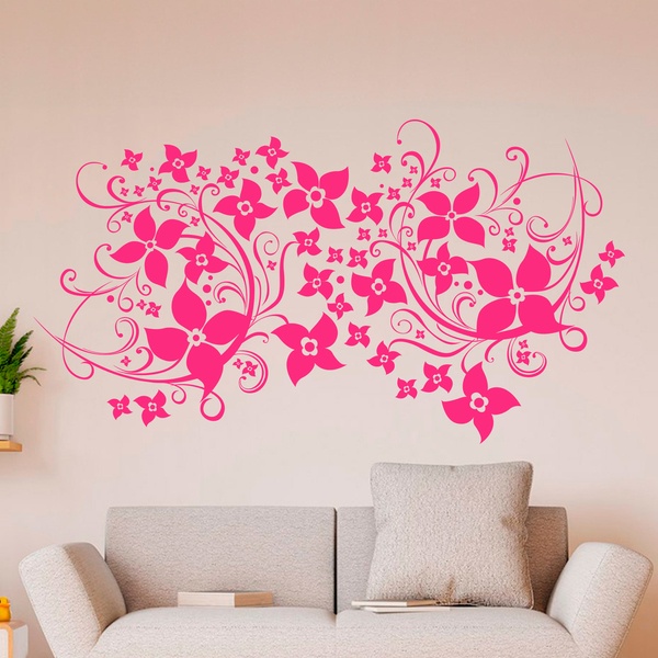 Flowers and Swirls Wall Decal 0