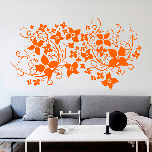 Flowers and Swirls Wall Decal 2