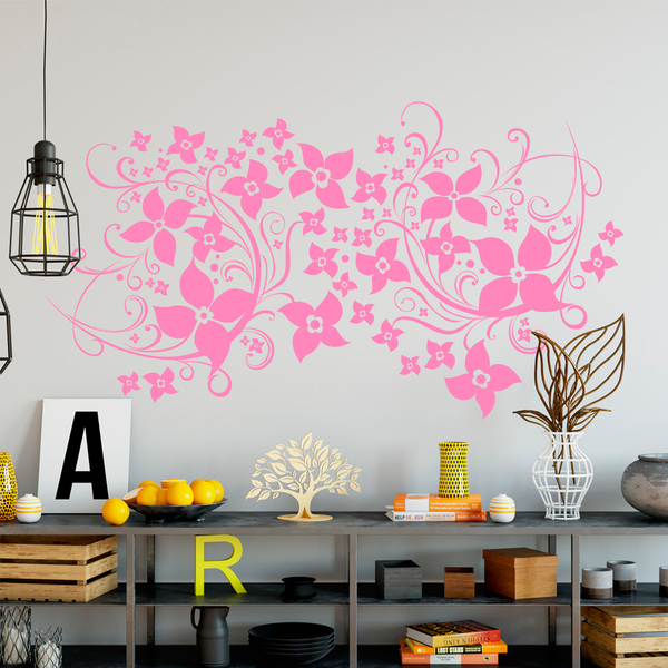 Flowers and Swirls Wall Decal 3