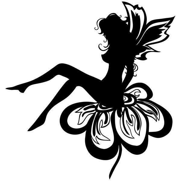 Wall Stickers: Fairy sitting on the flower