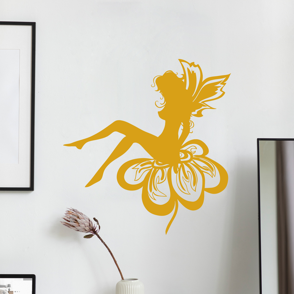 Wall Stickers: Fairy sitting on the flower 2