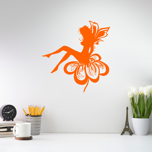 Wall Stickers: Fairy sitting on the flower