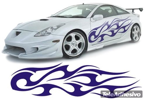 Car & Motorbike Stickers: New Flaming 6