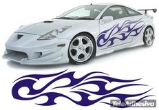 Car & Motorbike Stickers: New Flaming 6 2