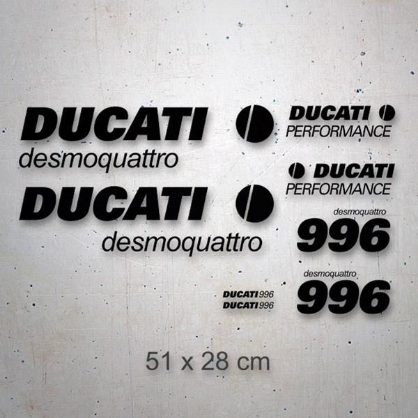 Car & Motorbike Stickers: Set 8X Ducati desmoquattro 996