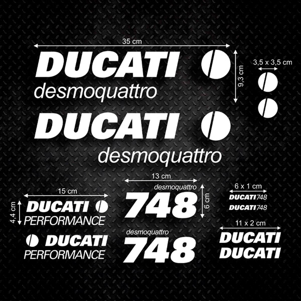 Car & Motorbike Stickers: Set 12X Ducati desmoquattro 748
