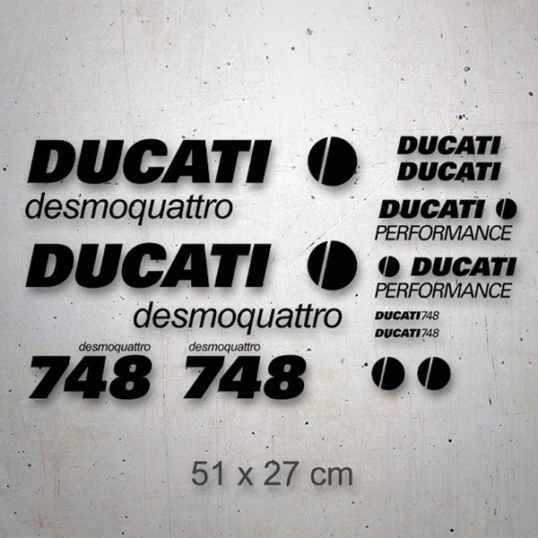Car & Motorbike Stickers: Set 12X Ducati desmoquattro 748