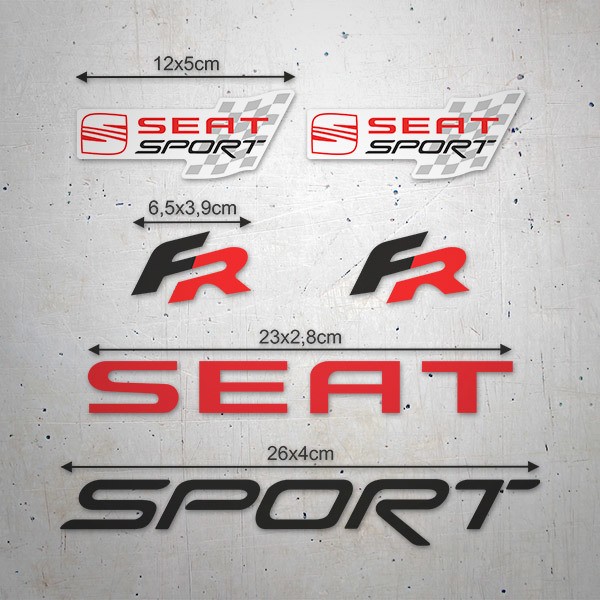 Car & Motorbike Stickers: Set 8X Seat FR Sport