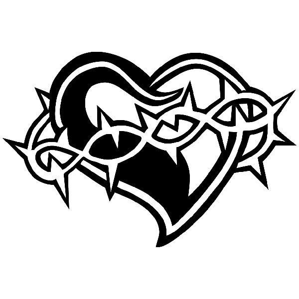 Car & Motorbike Stickers: Heart with thorns