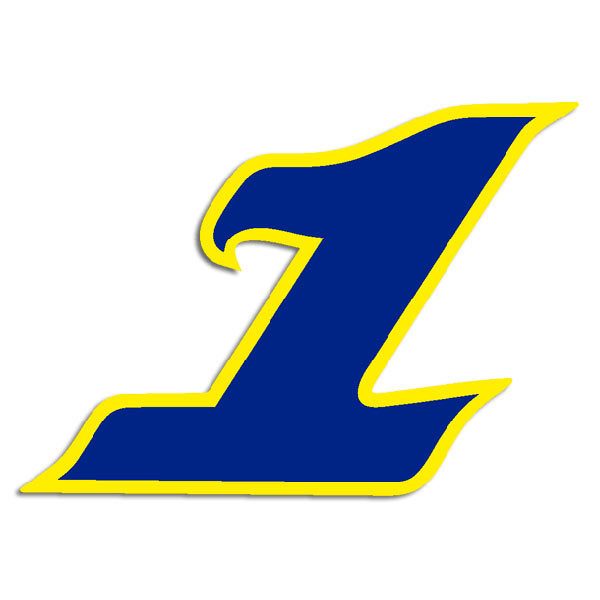 Sticker number 1 dark blue and yellow