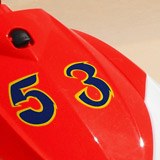 Car & Motorbike Stickers: Number 2 dark blue and yellow 3