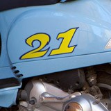 Car & Motorbike Stickers: Number 7 yellow and dark blue 3