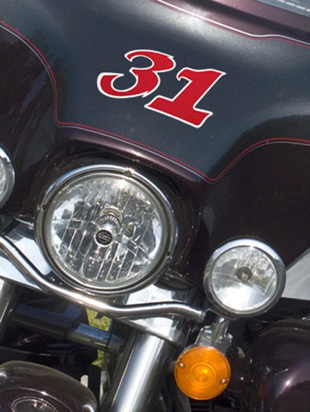 Car & Motorbike Stickers: Number 3 red and white