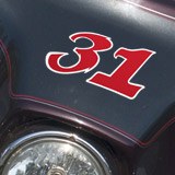 Car & Motorbike Stickers: Number 3 red and white 3