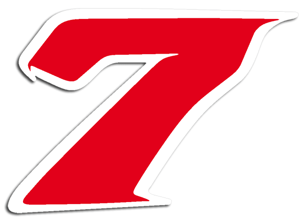 Sticker number 7 red and white