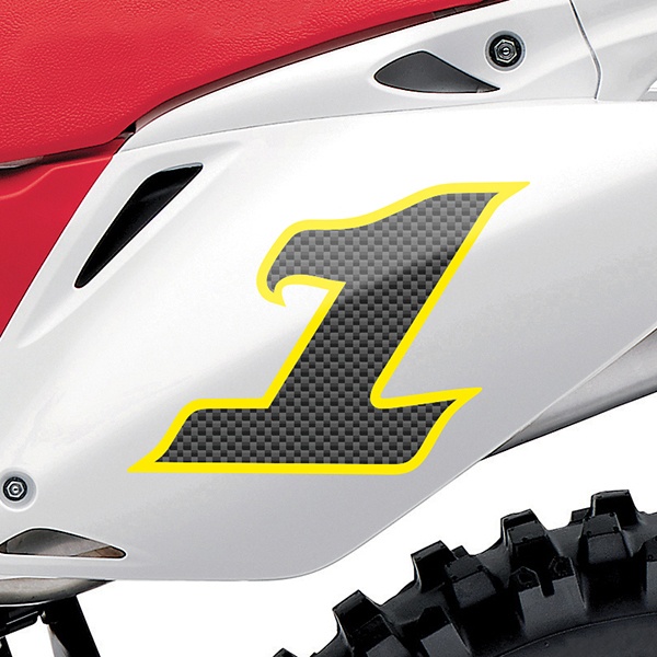 Car & Motorbike Stickers: Number 1 carbon fiber
