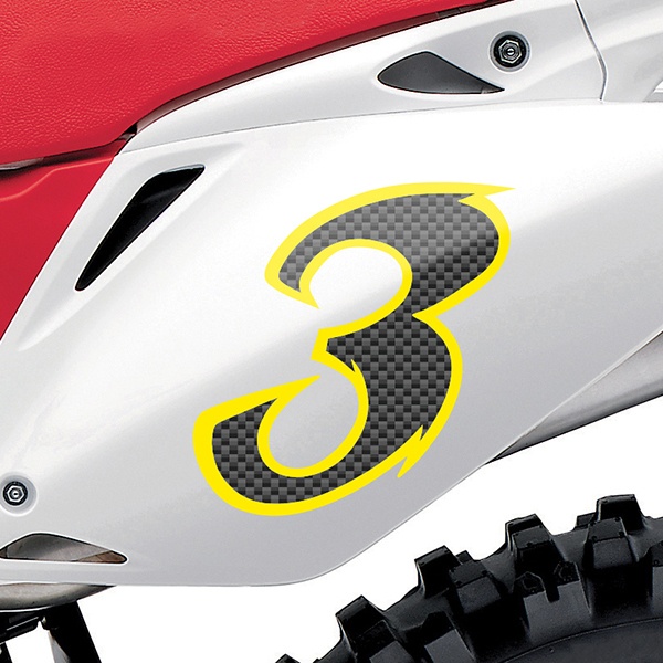 Car & Motorbike Stickers: Number 3 carbon fiber