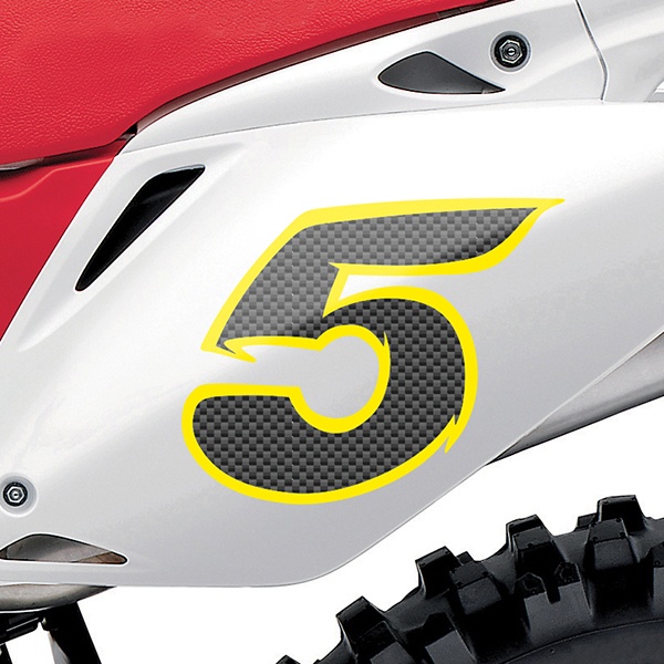 Car & Motorbike Stickers: Number 5 carbon fiber