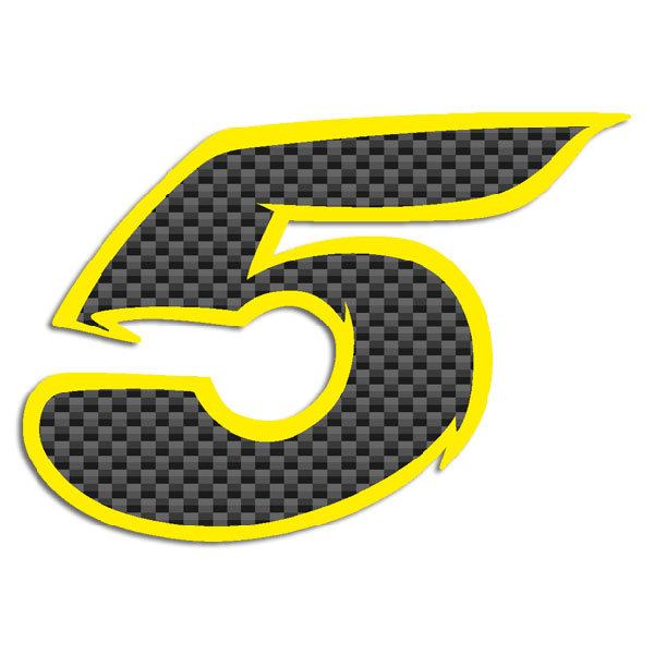 Sticker number 5 carbon fiber