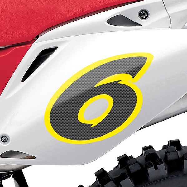 Car & Motorbike Stickers: Number 6 carbon fiber