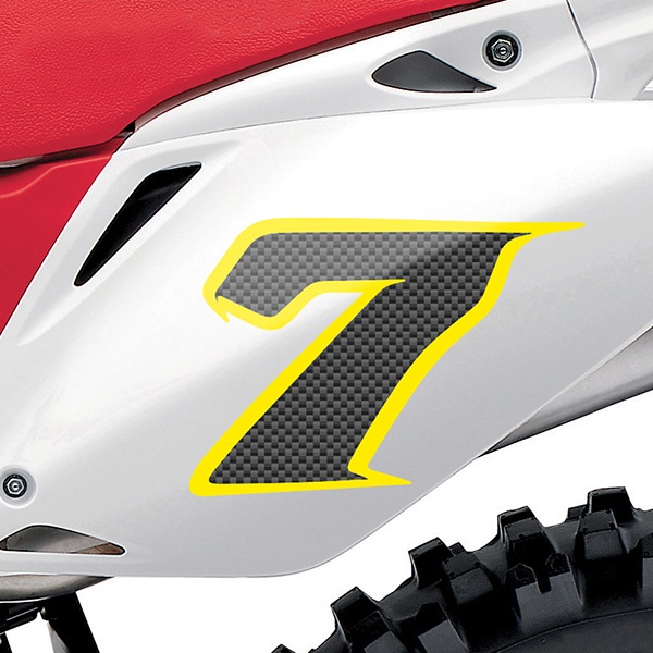 Car & Motorbike Stickers: Number 7 carbon fiber 1