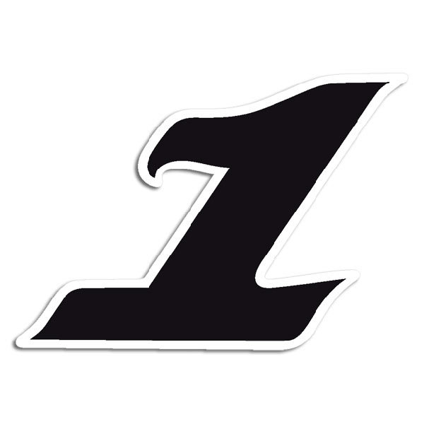 Sticker number 1 black and white